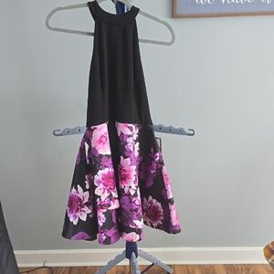 Black and Pink Floral Dress